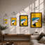 Shark in Yellow Sky Modern 1 Piece Single Picture Frame Wall Art-407080545-407080547