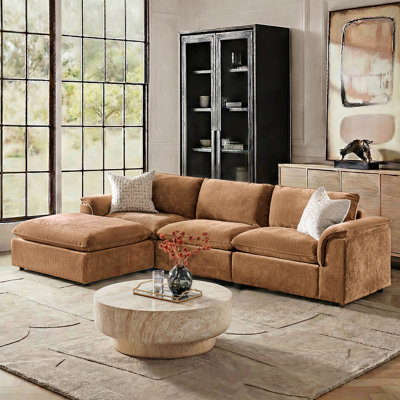 Cioffi Oversized L Shaped Modular Cloud Sectional Sofa with Removable Cushion Cover