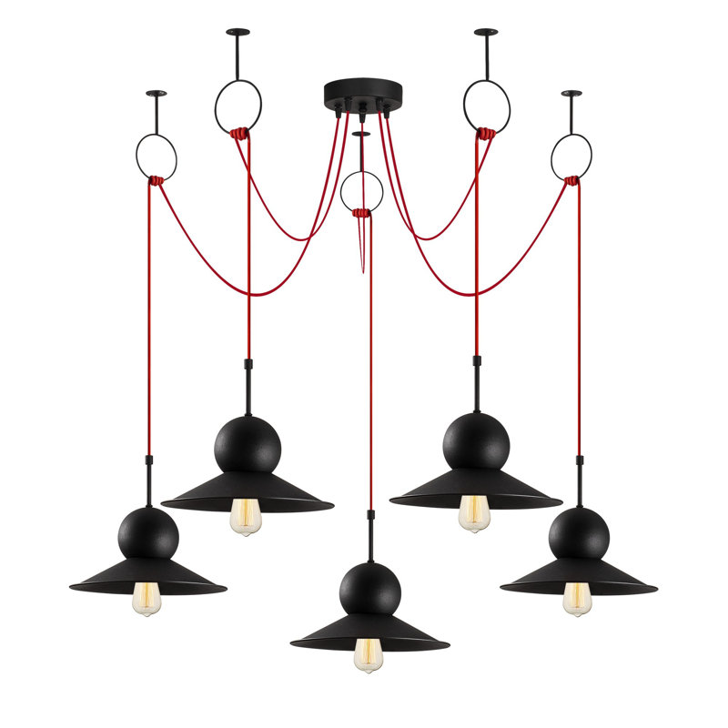 Luminaire suspendu conique à 5 lumières Mikayla