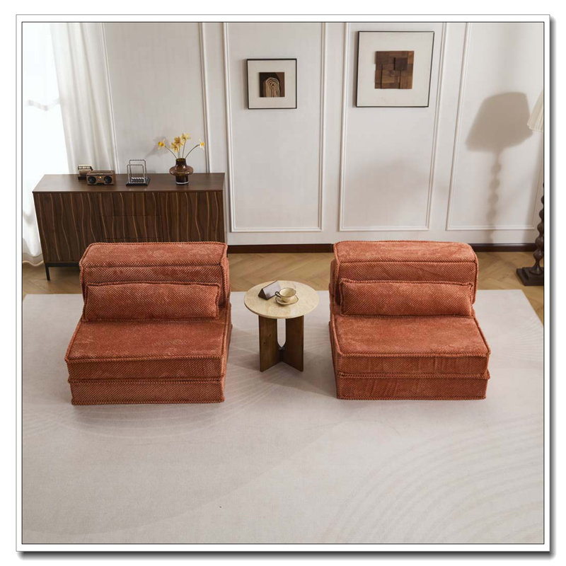 Fauteuil convertible sans assemblage requis, Orange