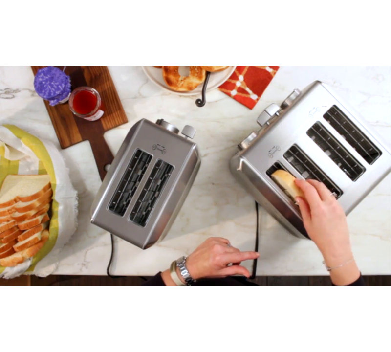 Stainless Steel 2-Slice Toaster with Wide Slot and Crumb Tray