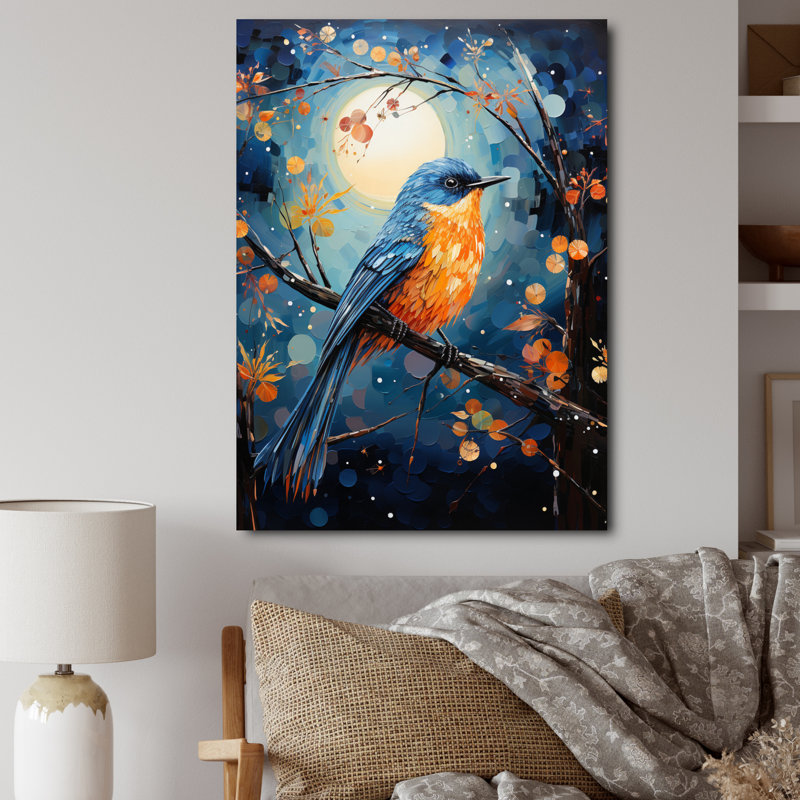 Oiseaux, oiseaux de lune, reproduction sur toile, H 32 po x l 24 po x P 1 po, Toile tendue