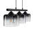 3 - Light Gradient Smoky Bell Shade Kitchen Island Linear Pendant