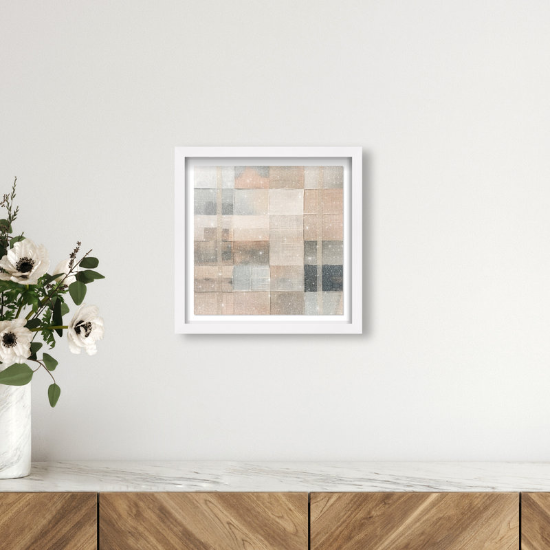 Minimalist Mesh Shadowbox Abstract Print by Oliver Gal, Black Frame, 12 x 12, 13.5"H x 13.5"W, White Frame