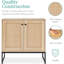 Armoire de rangement en rotin 2 portes, buffet multifonctionnel - Naturel