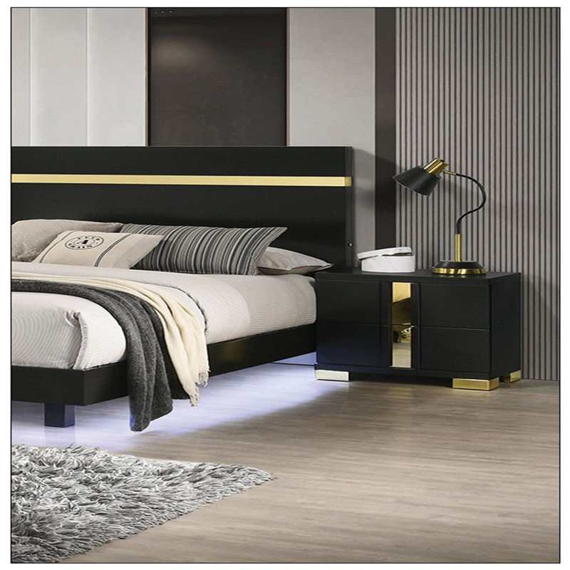 Table de chevet pour chambre à coucher, Noir