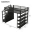 Lit mezzanine en métal peu encombrant avec rangement, conception moderne pour la maison