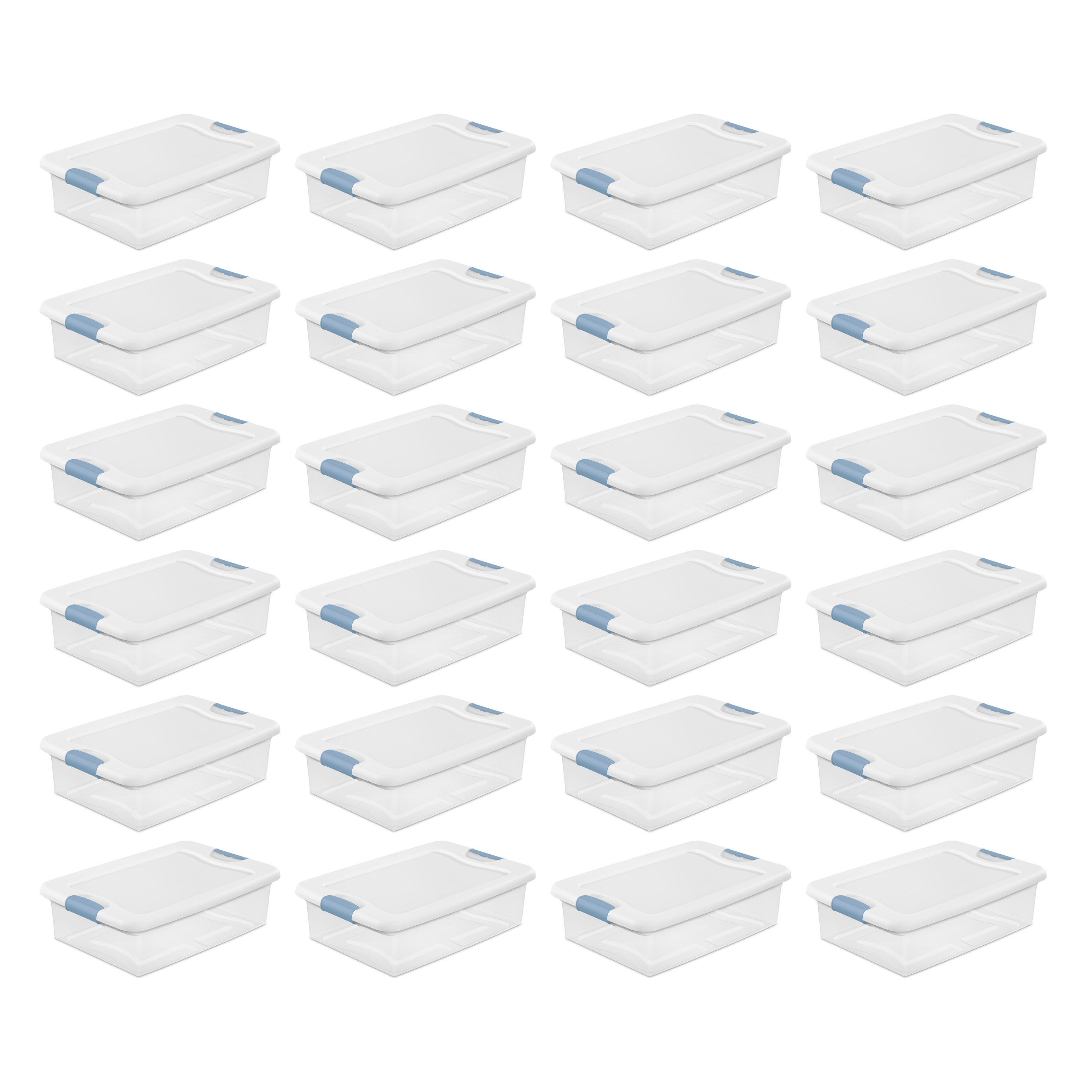 Sterilite Plastic Clear Stackable Latching Storage Box Container ...