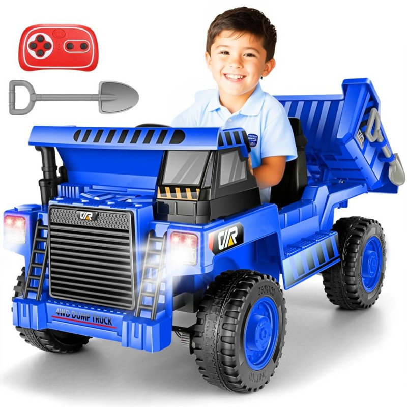 Tracteur 1 place Delia Himimi / construction à piles avec télécommande, Bleu