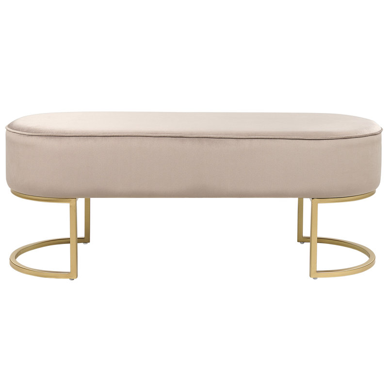Kopstal Polyester Upholstered Bench, Beige