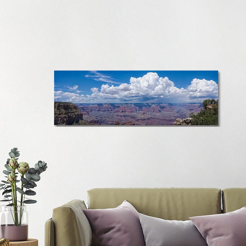 View of Clouds over Canyon, Grand Canyon, Arizona, USA 1 Piece Wrapped Canvas Panoramic Wall Art
