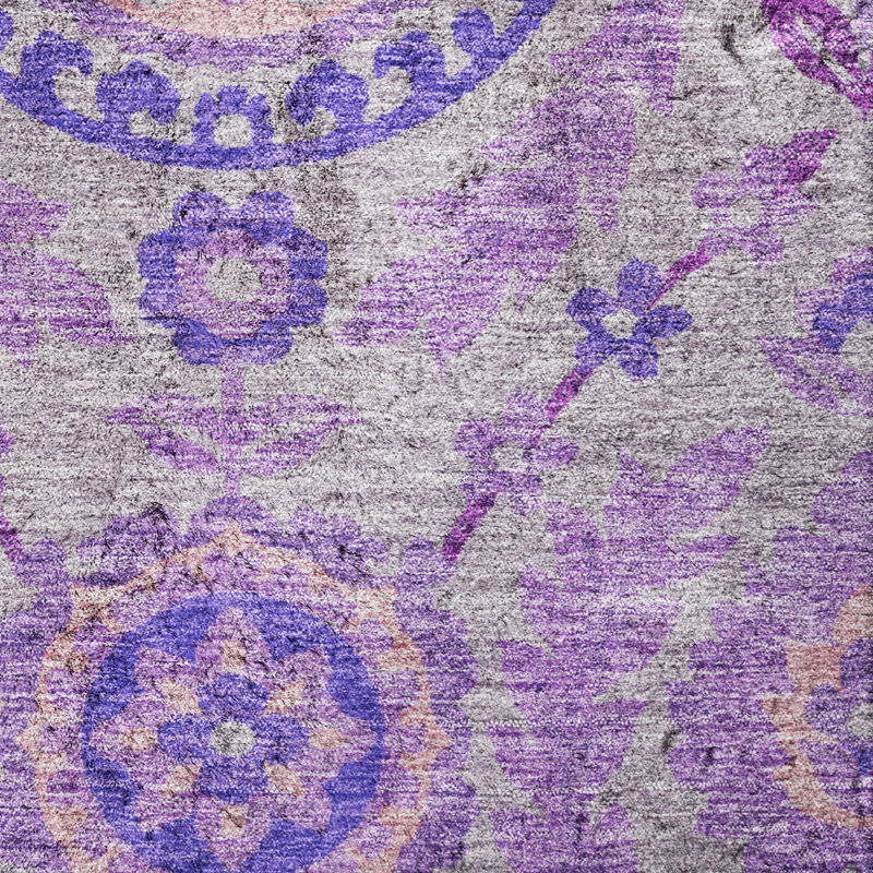 Tapis Dream Shag ADS755 de qualité supérieure, lavable à la machine et à motif floral, Lavender, 10' x 14'