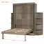 Grand lit escamotable rotatif avec armoire murale cachée, deux tablettes latérales à 3 niveaux, bureau convertible, supports de rangement supplémentaires, lit mural multifonctionnel peu encombrant pour le bureau à domicile et les petites pièces-1743740814