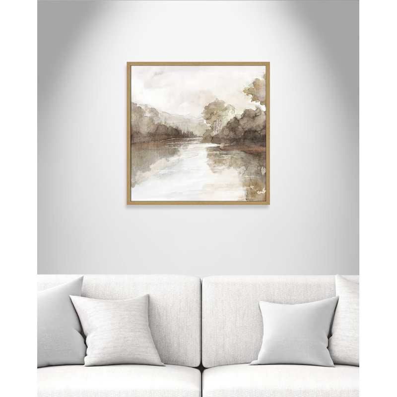 «Fall Nature Print» par Eva Watts, Grain de bois naturel, L 27,5 po x H 27,5 po, Impression encadrée