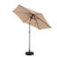 Parasol de table d'extérieur 9 pi avec parasol à bouton-poussoir et manivelle, parasol de marché 6 côtes robustes, terrasse, cour, piscine (base non incluse) (parasol de patio)-1683562561