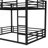 Metal Queen Over Queen Bunk Bed For Teens And Adults,Space-Saving/Noise Reduced/No Box Spring Needed,Black