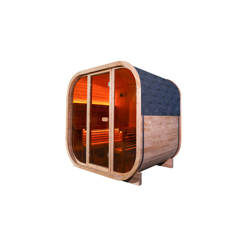4 - Person Brown Square Outdoor Sauna