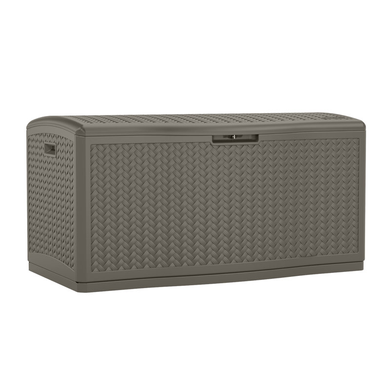 124 Gallon Water Resistant Herringbone Deck Box, Gray