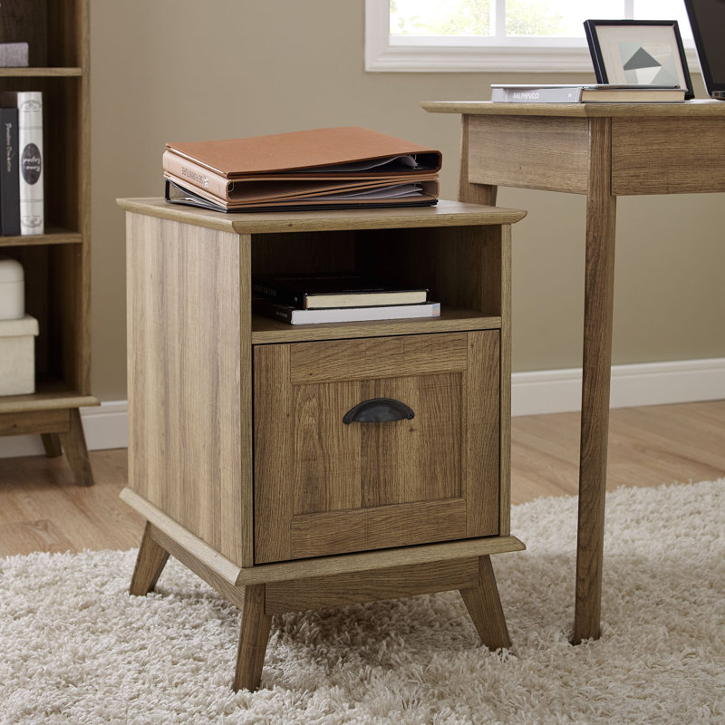 Cabral 1-Drawer Filing Cabinet - Vertical Letter Size Storage, Natural