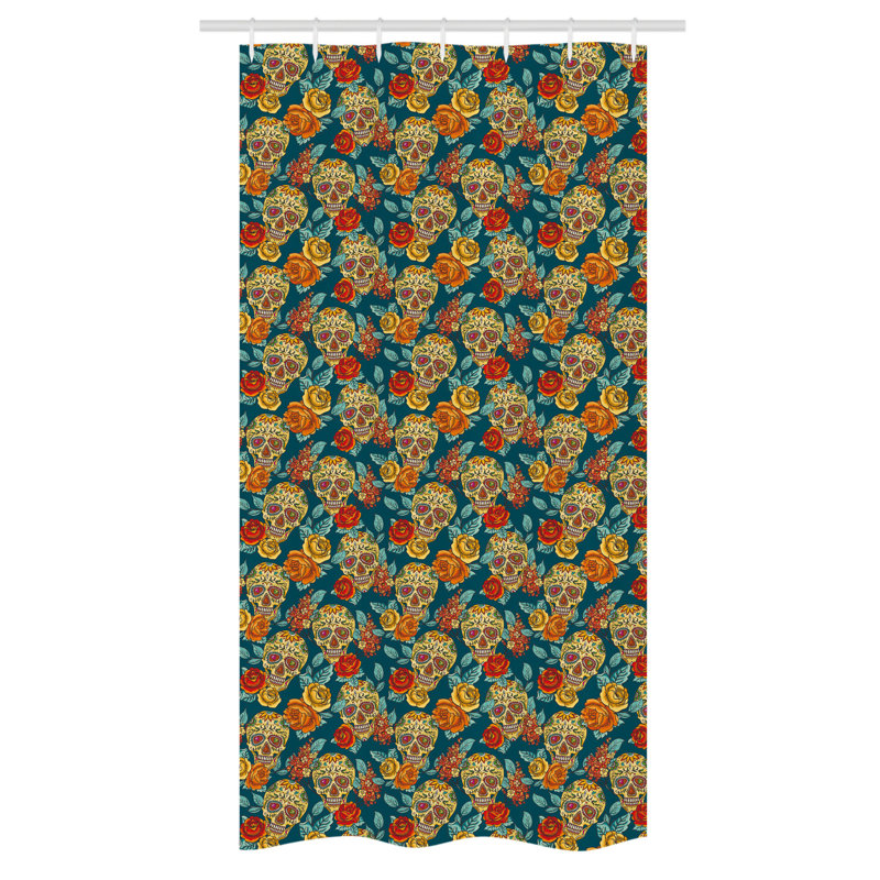 Evelino Geometric Shower Curtain with Hooks Included, 36" W x 72" L