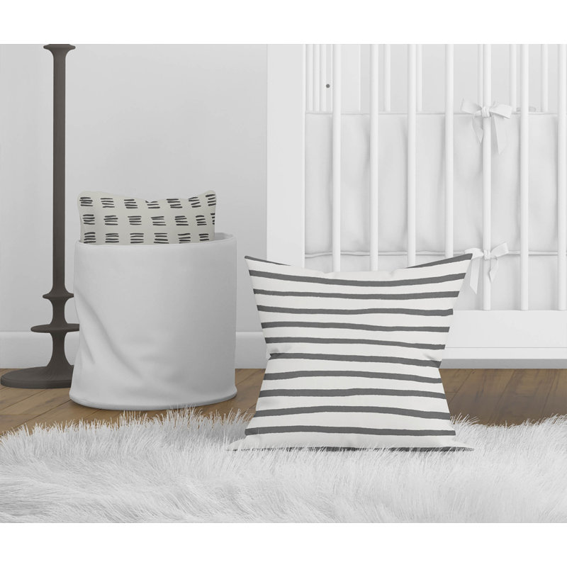 Coussin Spinal Row, 18"H x 18"W, Taupe Striped