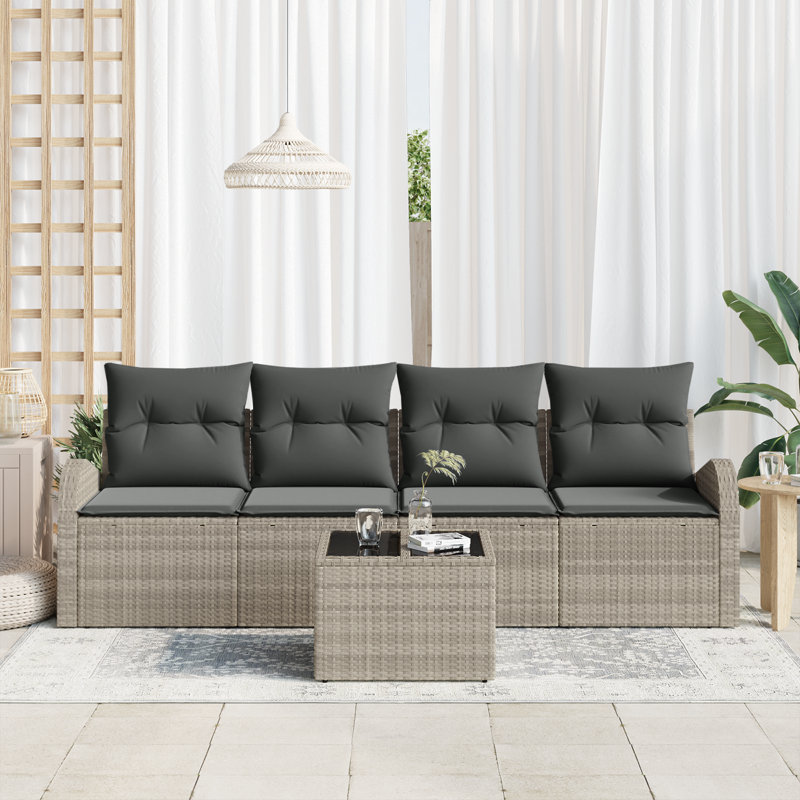 124cm Wide Patio Sofa with Cushions