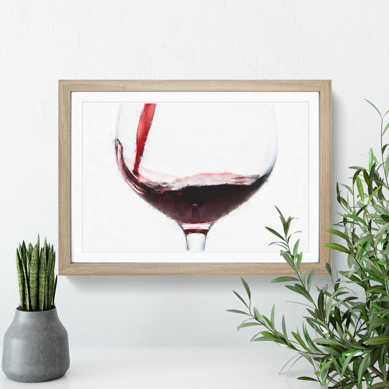 Pouring of the Red Wine - Framed Print, Oak Framed, 33cm H x 45cm W x 2cm D