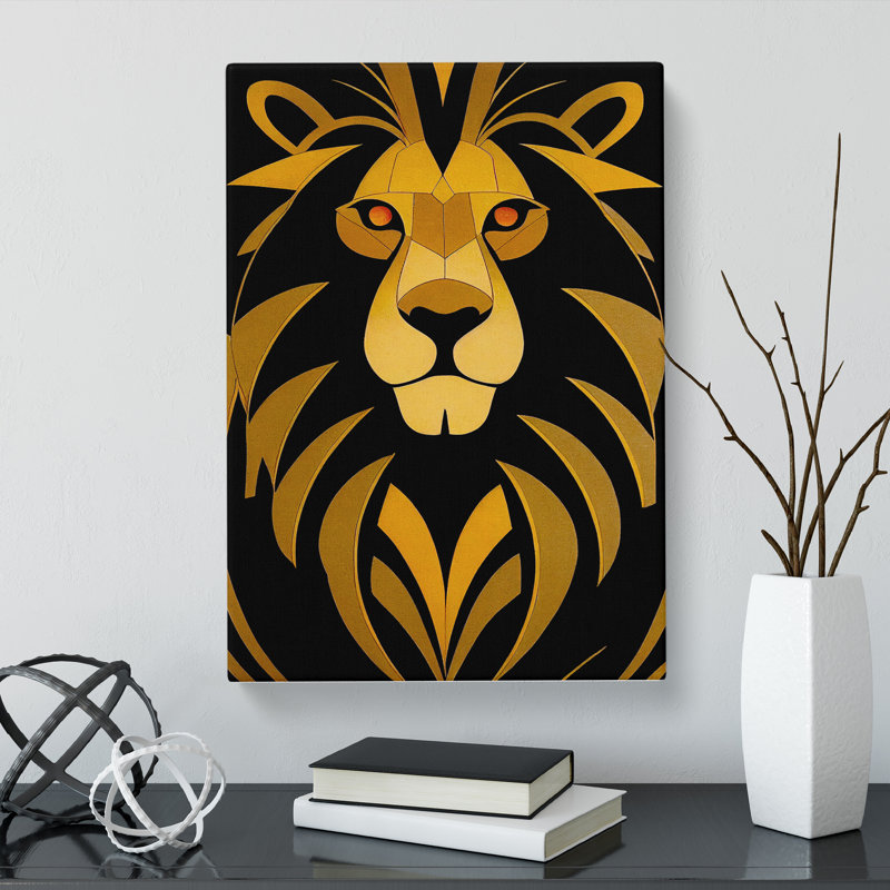 Lion Deco Vol.4 - Wrapped Canvas, 60cm H x 40cm W x 3cm D