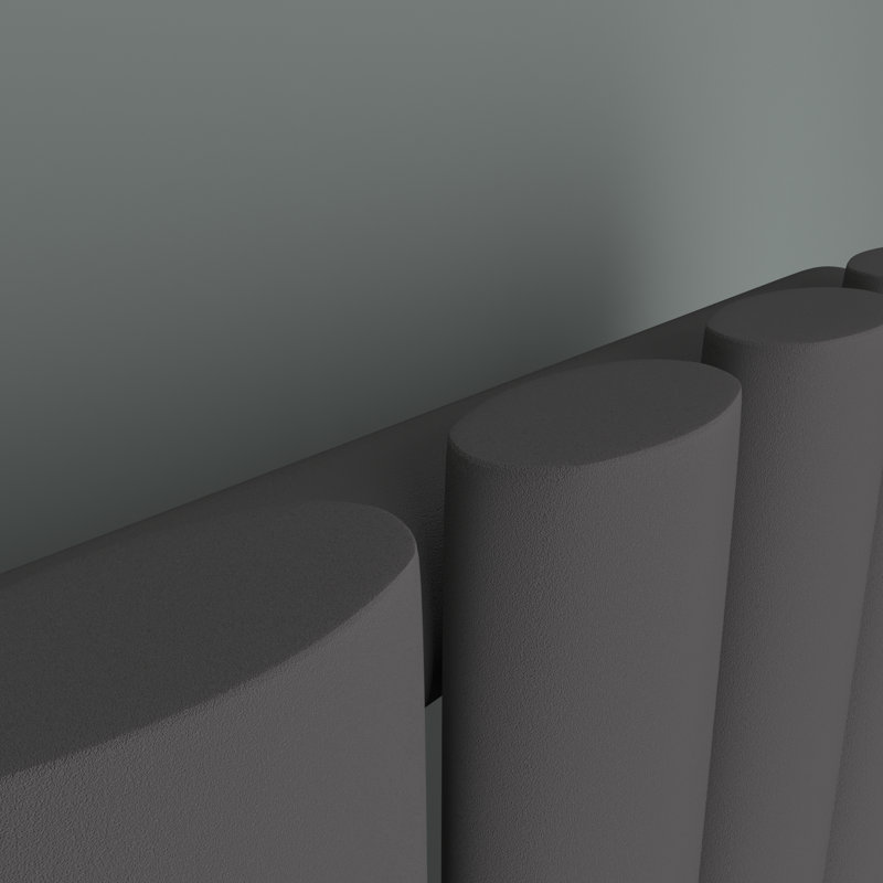Alyssa Vertical Oval Panel Radiators, 178 x 35cm, Grey