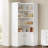 82.6" Corner Bookshelf with Doors, 6 Tier Large Corner Bookcase