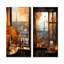 Retro Paris Window View IV - Paris, art mural en métal, ensemble de 2-1084755403
