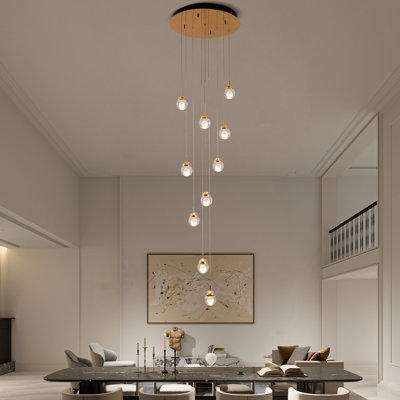 10-light Led Chandelier Brushed Brass Chandelier Crystal Chandelier Large Chandeliers For High Ceilings