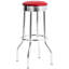 Chaises de bar rouges (2) - Design rétro avec pieds et coussin de 2 tabourets de salle à manger à la base des années 1950-1083431778