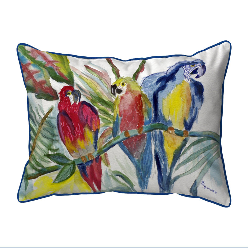 Parrot Outdoor Throw Pillow, Small