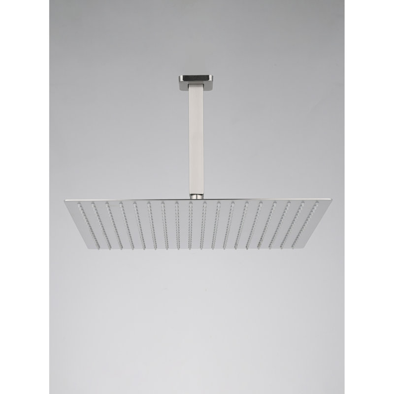 Brushed Nickel Stainless Steel Ceiling Mounted Shower With Handheld And 16" Head - Offers Natural Rainfall Self-cleaning Nozzle Accuracy In A Finish