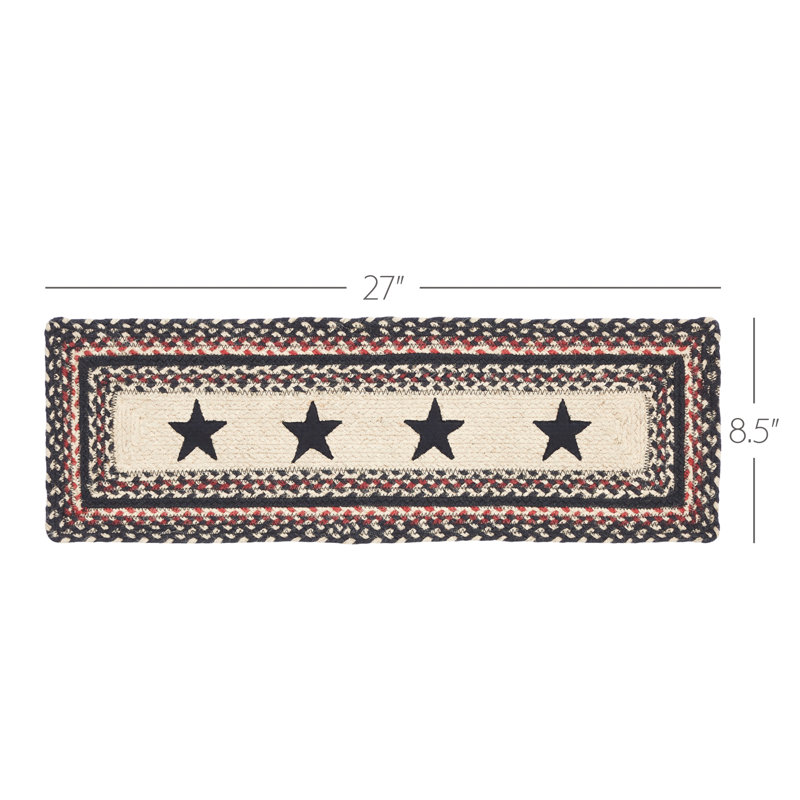 Tapis naturel Amai / noir / rouge, Rectangulaire 8,5 po x 2 pi 3 po