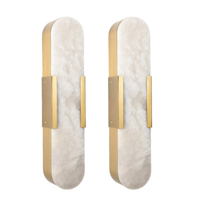 Mur en marbre naturel 19,7 po, or de deux, éclairage intérieur moderne pour la salle de bain, le salon, la chambre à coucher, le couloir, avec un design fermé et des escaliers à lumière douce, unique