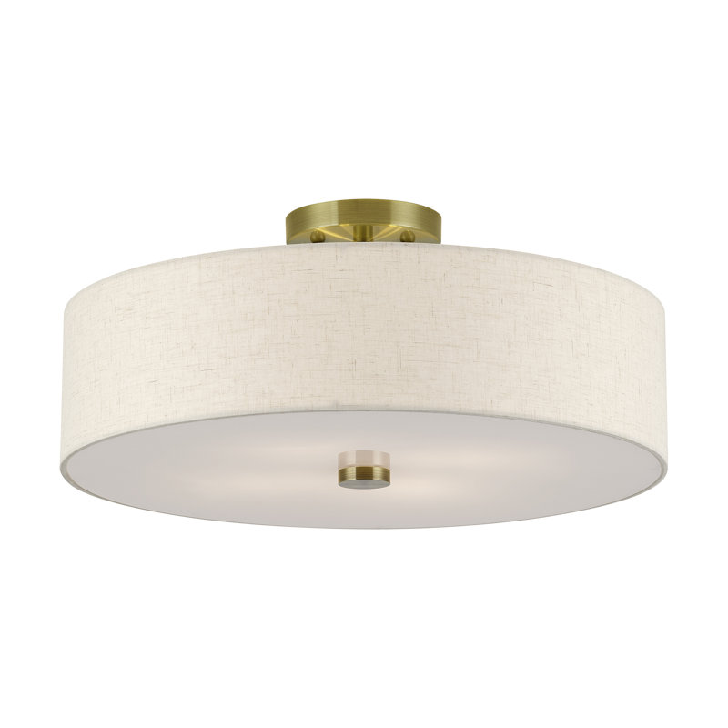 Acree 4 Light Antique Brass Large Semi-flush, 8.13' H x 18" W x 18" D, 4 Lights 