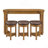 4 Piece Bar Table Set With3 PU Upholstered Bar Stools, Breakfast Table With 3 Padded Stools Solid Wood Counter Height Dining Table Set For Living Room, Dining Room. Natural-701909904
