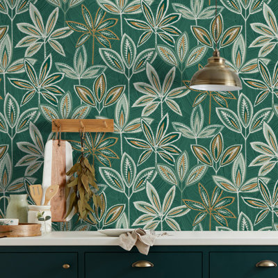 Bohan Green Decorative Tree Wallpaper
