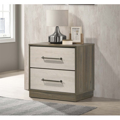Edmondson Grey Oak 2-Drawer Nightstand