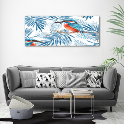 Plants And Bird - Wrapped Canvas Print