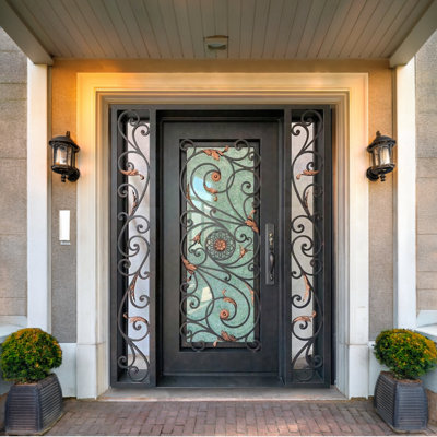 Bronze Laurel Single Iron Door