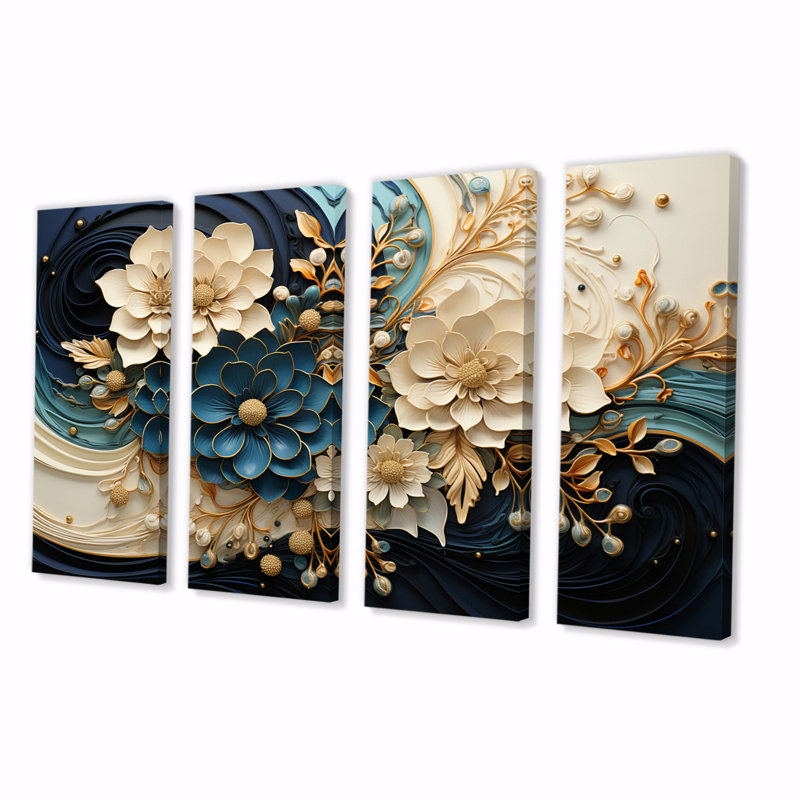 " Liquid Ink Spiralscape II " 4 - Pieces
