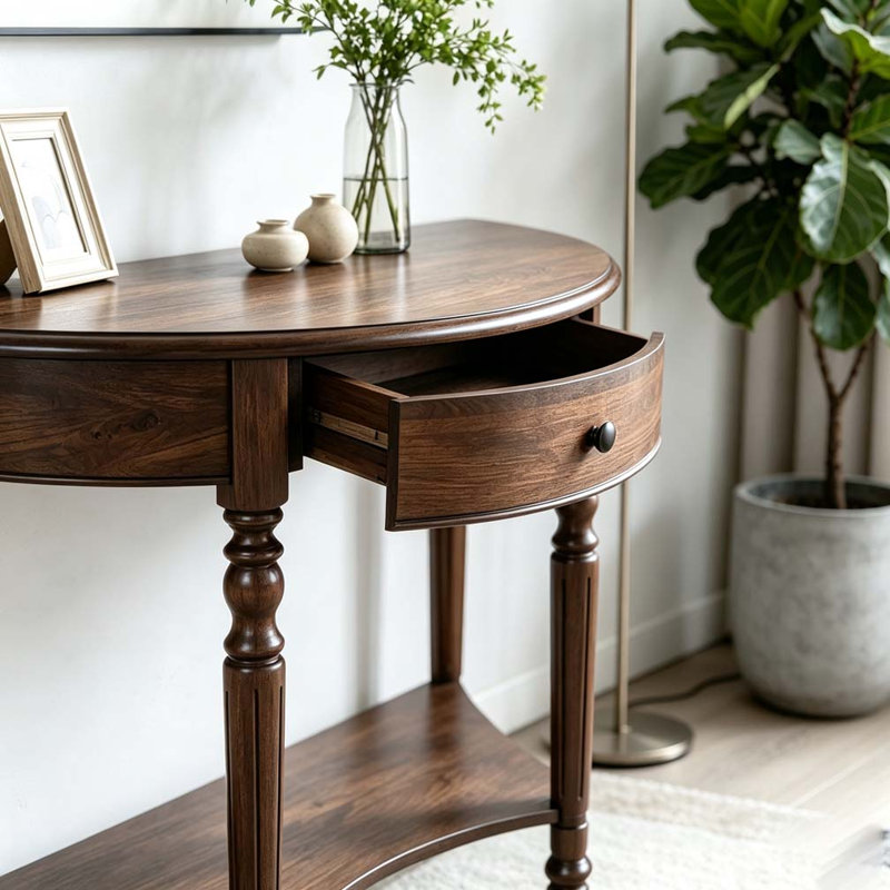 Console avec tiroir et tablette Farmhouse, Espresso