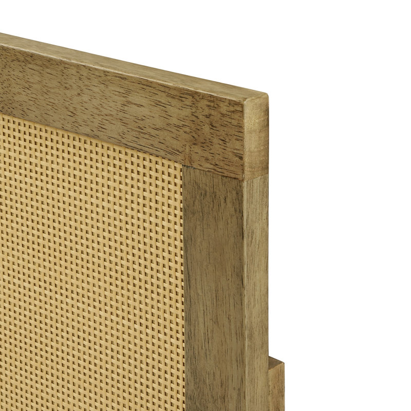 Tête de lit en canne tressée H 45,9 po, tête de lit en bois pour très grand lit, Très grand