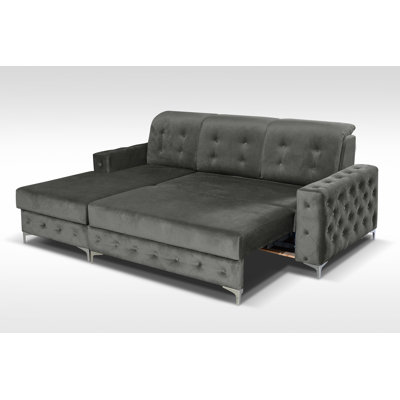 Bowdon Velvet L-Shaped Sectional
