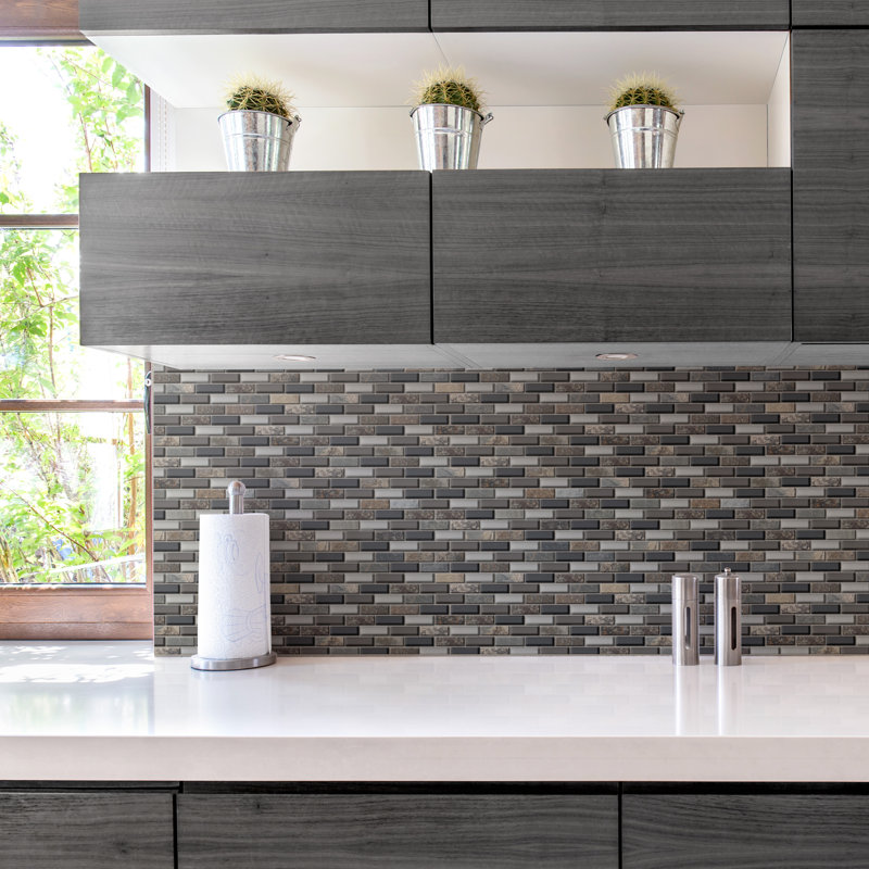 Tessera Subway Stonehenge 10-3/4" x 11-3/4" Glass Mosaic Tile