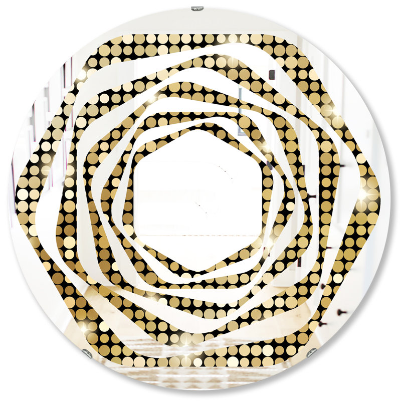 Miroir mural Whirl, 31,5 po x 31,5 po, Mosaïque abstraite 