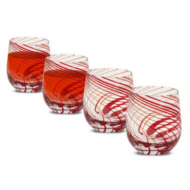 Bartels 12 oz. Drinking Glass (Set of 4) Wrought Studio Color: Red